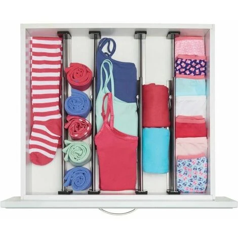 Drawer Organizer (Set Of 4) - Plastic Adjustable Drawer Divider - Cutlery Organizer For Kitchen, Bathroom Or Bedroom Drawer - Transparent Black - Image 5