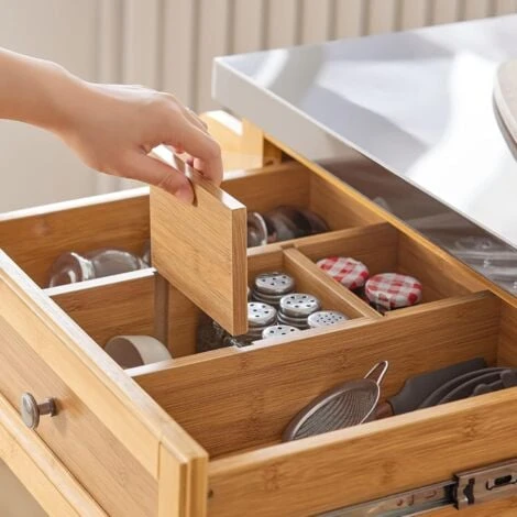 SoBuy Stainless Worktop Kitchen Trolley Island Storage Cupboard FKW70-N+ Free Wall Coat Rack FRG54-W - Image 5