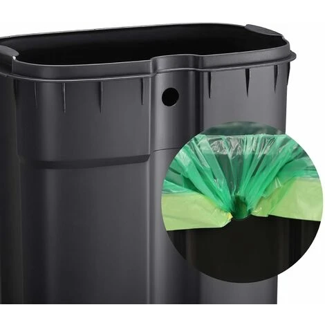 Songmics Kitchen Rubbish Bin, Pedal Trash Can 30L, With Plastic Inner Bucket, Hinged Lid, Soft Closure, Odour Proof And Hygienic, Smoky Grey LTB03GS - Image 3