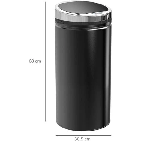 HOMCOM Automatic Hand Sensor Dustbin Kitchen Waste Bin Rubbish Can 42L - Image 2