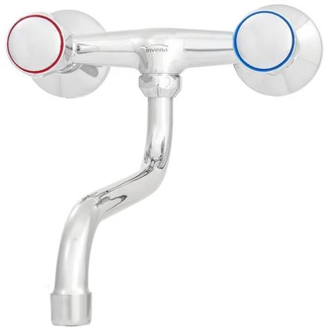 Kitchen Bathroom Wall Mounted Cold/Hot Water Tap Single Lever 20cm Spout