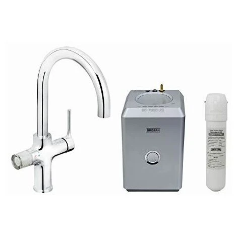 Bristan Kitchen Mixer Tap 4 In 1 Rapid Boiling Water Tank+Filter Modern Chrome