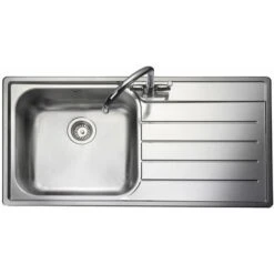 Rangemaster Oakland Kitchen Sink 1.0 Bowl RH Drainer Inset Stainless Steel Waste