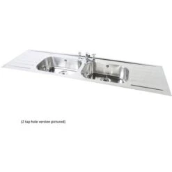 N.S.S - PLAND Double Bowl Double Drainer 2 Tap Hole SInk