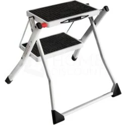 2 Step Stool With Anti-Slip Mat Iron Frame Home DIY Ladder