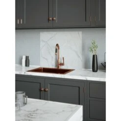 House Beautiful Calacatta Marble Glass Kitchen Splashback 600mm X 750mm
