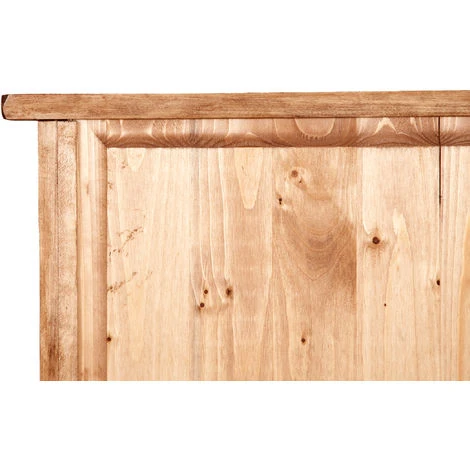 Country-style Solid Lime Wood, Antural Finish W68xDP25xH130 Cm Sized Display Case. Made In Italy - Image 4