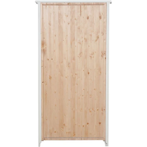 Country-style Solid Lime Wood Antiqued White Finish Showcase W68xDP25xH130 Cm Sized Display Case. Made In Italy - Image 3