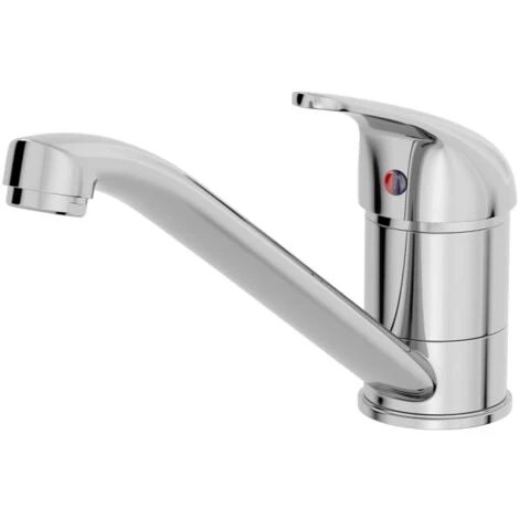 Essentials Modern Monbloc Kitchen Sink Mixer Tap Single Lever Swivel Spout Chrome Faucet - Image 3