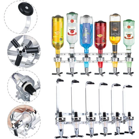 Livingandhome Set Of 6 Wall Wine Drinks Dispenser Bar Butler - Image 2