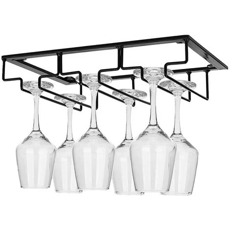 Livingandhome Kitchen Wine Rack Holder Wine Cup Hanging Storage Shelf - Image 3