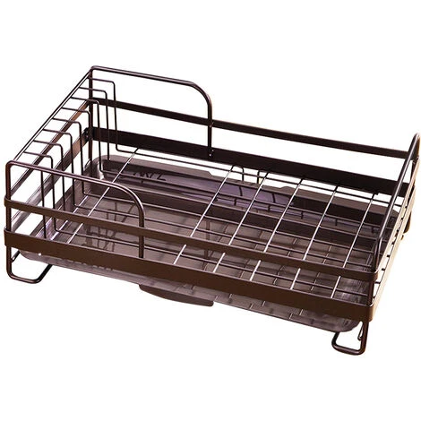 Livingandhome Metal Wire Dish Storage Rack With Drip Tray - Image 4