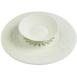 White Universal 2in1 Kitchen Sink Plug/Filter 110mm Stick Function Easy Use