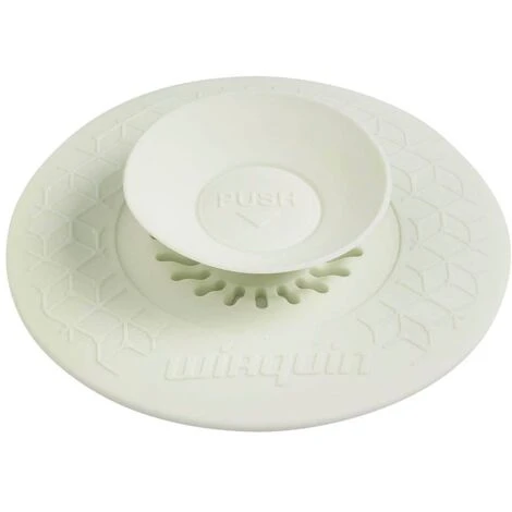 White Universal 2in1 Kitchen Sink Plug/Filter 110mm Stick Function Easy Use