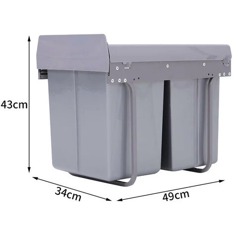 Livingandhome 40L Pull Out Recycling Waste Bin - Image 5