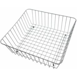 Modern Reginox Silver Wire Mesh Square Metal Basket Accessory Stainless Steel