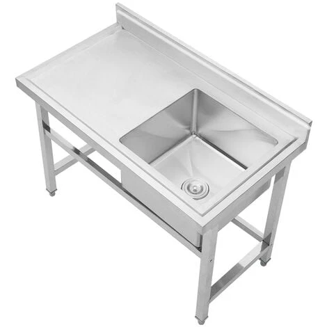 Livingandhome Domestic Commercial Stainless Steel Kitchen Sink With Platform - Image 2
