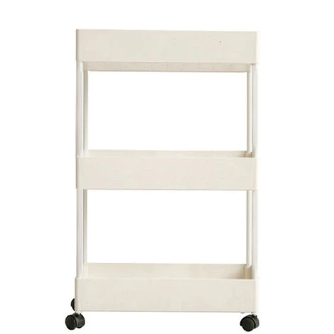 Livingandhome 3 Tier Kitchen Trolley Cart Vegetable Fruite Storage Rack Shelf, White - Image 4