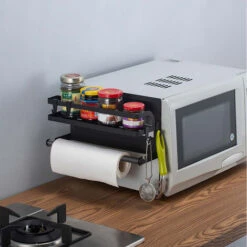 Livingandhome Magnetic Storage Organizer With Paper Towel Holder