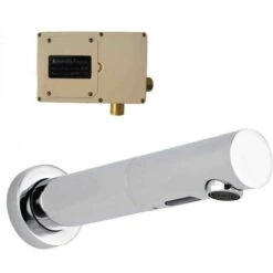 Deluxe Wall Mounted Round Infrared Sensor Tap Automatic Basin Spout Infra-red