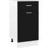 Drawer Bottom Cabinet Black 40x46x81.5 Cm Engineered Wood VidaXL