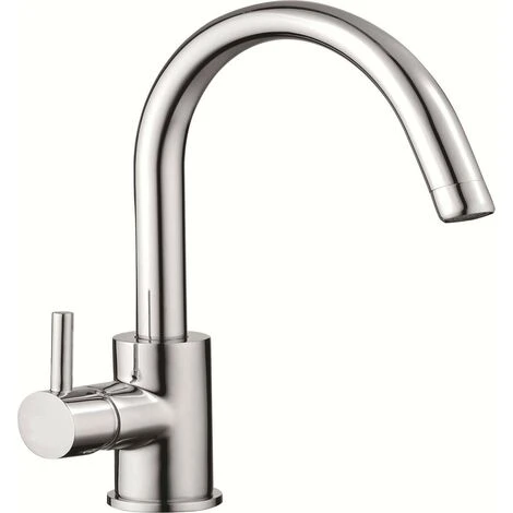 Modern Side Lever Monobloc Kitchen Mixer Tap Chrome 360 Swivel Spout