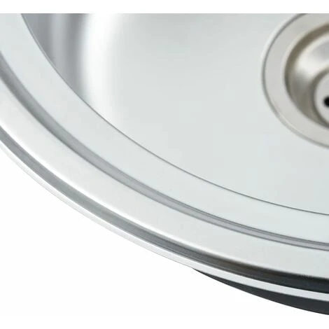 Kitchen Sink With Strainer And Trap Oval Stainless Steel - Image 5