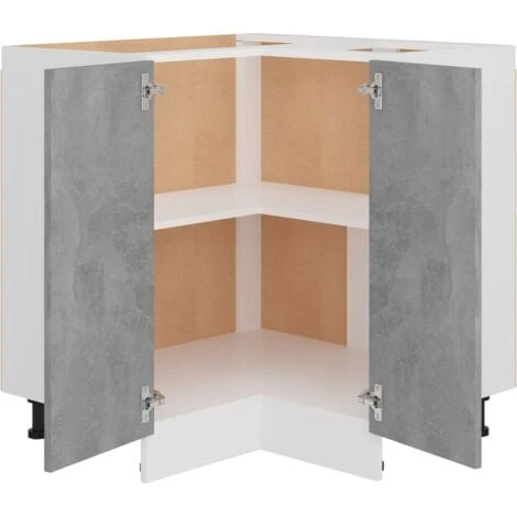 Corner Bottom Cabinet Concrete Grey 75.5x75.5x80.5 Cm Engineered Wood VidaXL - Image 5