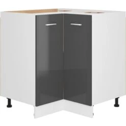 Corner Bottom Cabinet High Gloss Grey 75.5x75.5x80.5 Cm Engineered Wood VidaXL