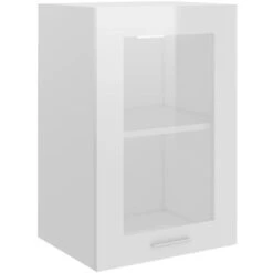 Hanging Glass Cabinet High Gloss White 40x31x60 Cm Engineered Wood VidaXL