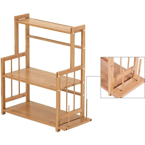 Livingandhome Large 3 Tier Wood Spice Rack Jar Bottle Display Unit - Image 4