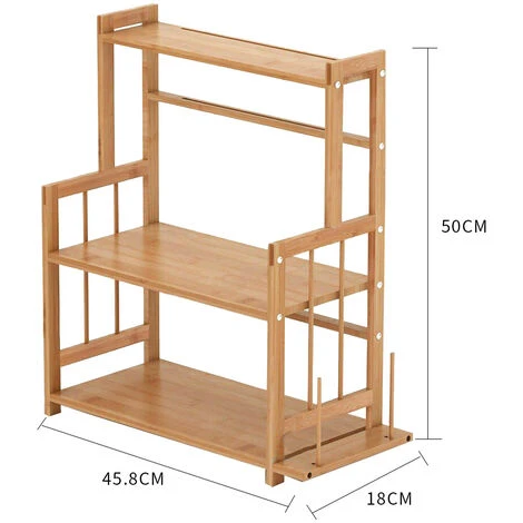 Livingandhome Large 3 Tier Wood Spice Rack Jar Bottle Display Unit - Image 5