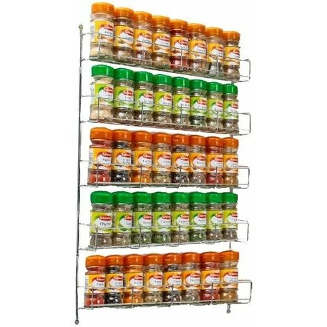 Neo 5 Tier Spice Rack For Kitchen Door Cupboard Or Wall