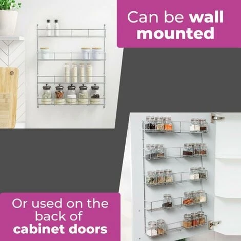 Neo 5 Tier Spice Rack For Kitchen Door Cupboard Or Wall - Image 3