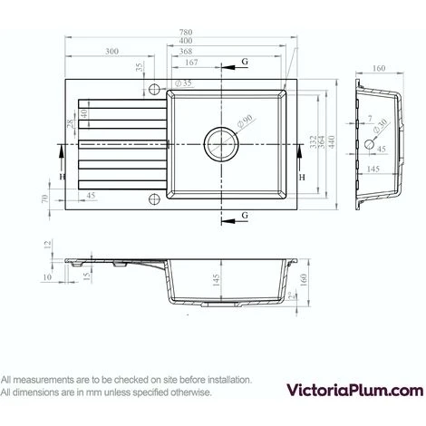 Schon Arola Obsidian Black 1.0 Bowl Reversible Kitchen Sink - Image 3