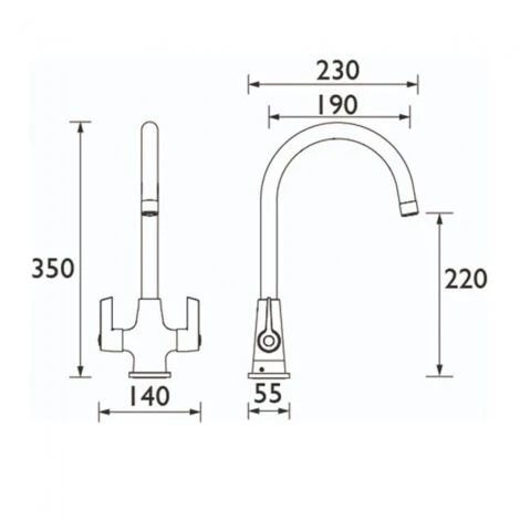 Bristan Echo Easyfit Kitchen Sink Mixer Tap - Brushed Nickel - Image 2
