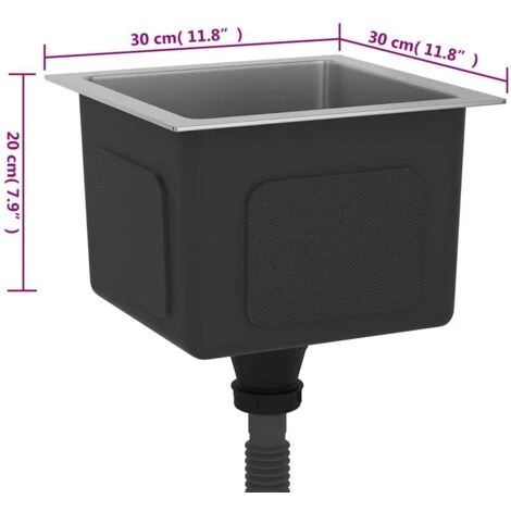 Handmade Kitchen Sink Stainless Steel VidaXL - Image 3