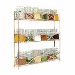 3 Tier Herb & Spice Rack Rose Gold M&W