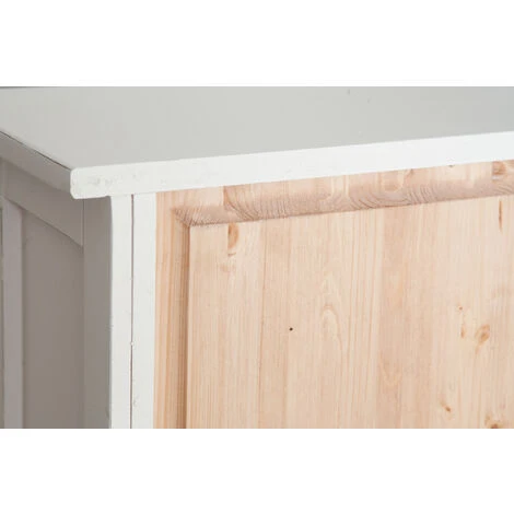 Country-style Solid Lime Wood Antiqued Finish W68xDP25xH130 Cm Sized Display Case Cabinet. Made In Italy - Image 4