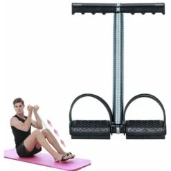 Elastic Sit Up Pull Rope Spring Tension Pedal Abdomen Leg Exerciser Tummy Trimmer Equipment Bodybuilding Home Gym Arm Waist Sport Fitness Stretching Slimming Workout, Black