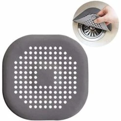 3-Piece Drain Strainers Silicone Sink Strainer Drain Strainer Channel Filter Water Stopper For Kitchen Bathroom (3-Piece - Gray) SOEKAVIA