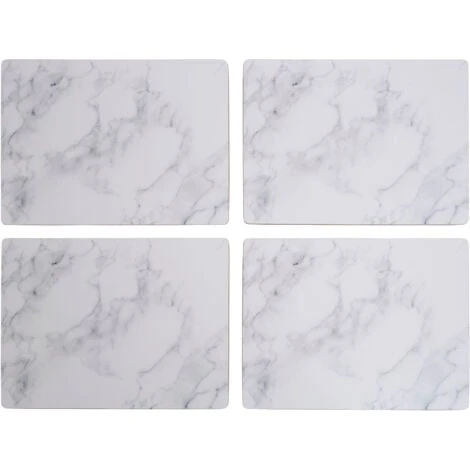 Premier Housewares Placemats And Coaster Marble Effect Table Mats And Coasters Set Of 8 Practical Silver Coasters Stylish Coasters 21 X 1 X 29 - Image 4