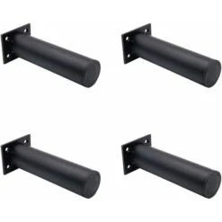 LITZEE Set Of 4 Adjustable Furniture Legs Black Matte, Aluminium Alloy 38x150 Mm, TV Cabinet Coffee Table Support Legs, Furniture Sofa Support Legs