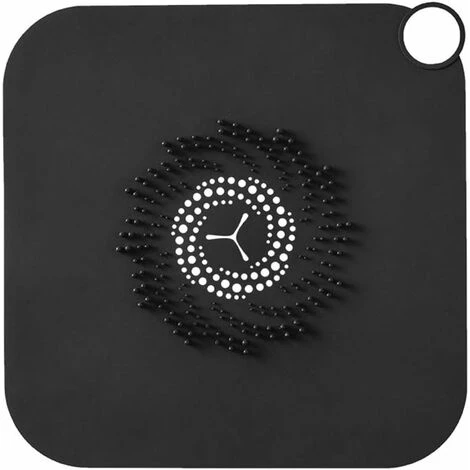 LITZEE Shower Drain Cover, Silicone Hair Catcher, Bath Trap For Shower (Black)