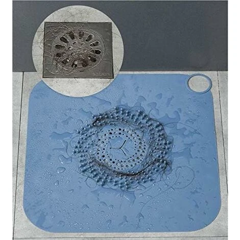LITZEE Shower Drain Cover, Silicone Hair Catcher, Bath Trap For Shower (Black) - Image 3
