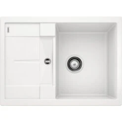 Blanco Evier METRA 45 S Compact PuraDur With Reversible Drainer In Silgranit 68x50cm, White (519565)