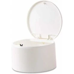 Small Tabletop Trash Can, Stylish Plastic Mini Desktop Kitchen Trash Can With Push Button Lid, Push Top Kitchen Trash Can Rubbish Waste Dustbin Desk Bin 2.5L (White)