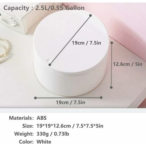 Small Tabletop Trash Can, Stylish Plastic Mini Desktop Kitchen Trash Can With Push Button Lid, Push Top Kitchen Trash Can Rubbish Waste Dustbin Desk Bin 2.5L (White) - Image 5