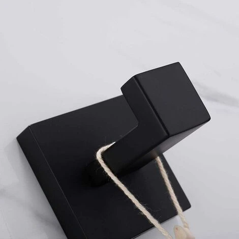 Wall Mounted Stainless Steel Bathroom Towel Hook Modern Black Towel Robe Luxury Bathroom Accessory.555556mm - Image 2