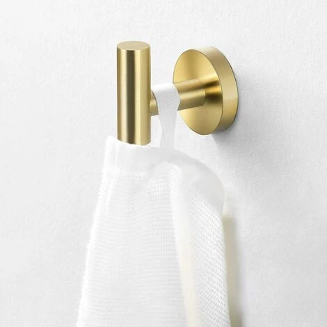 LITZEE Towel Rack Bathroom Stainless Steel SUS304 Wall Hooks Coat Rack Kitchen Rack, Brushed Brass - Image 3